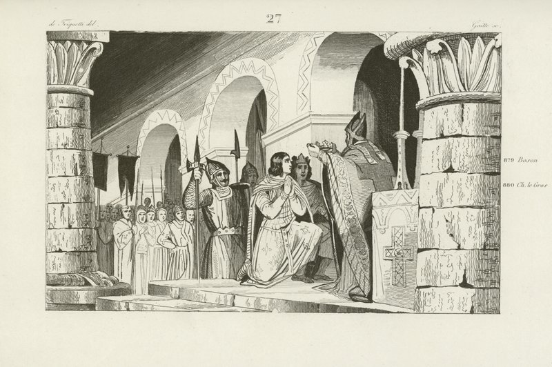 Coronation of Louis III and Carloman as Kings of West Francia, 879 by French School