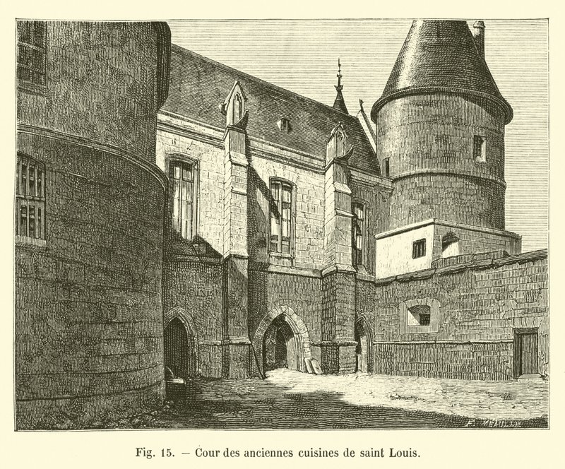 Court of the old kitchens of Saint Louis by French School