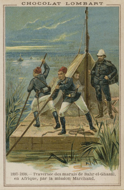 Crossing the Marshes of Bahr-el-Ghazal in Africa by French School