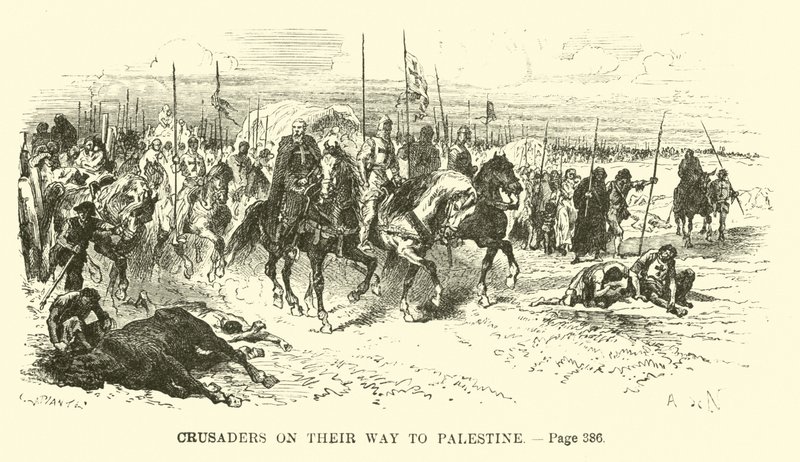 Crusaders on their way to Palestine by French School