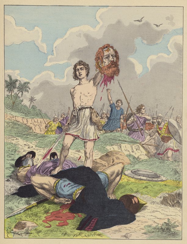 David with the head of Goliath by French School