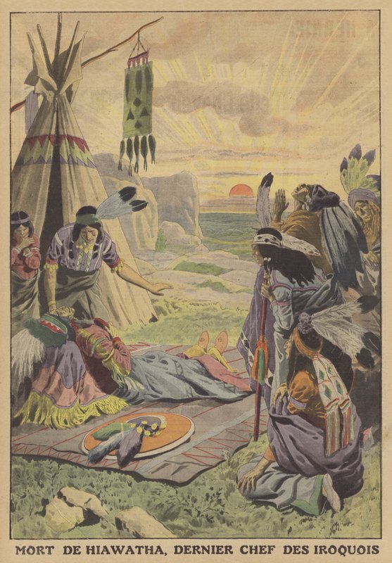 Death of Hiawatha, last chief of the Iroquois by French School