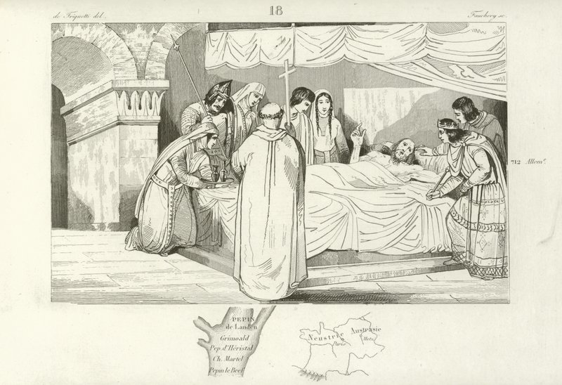 Death of the Frankish statesman Pepin of Heristal, 714 by French School