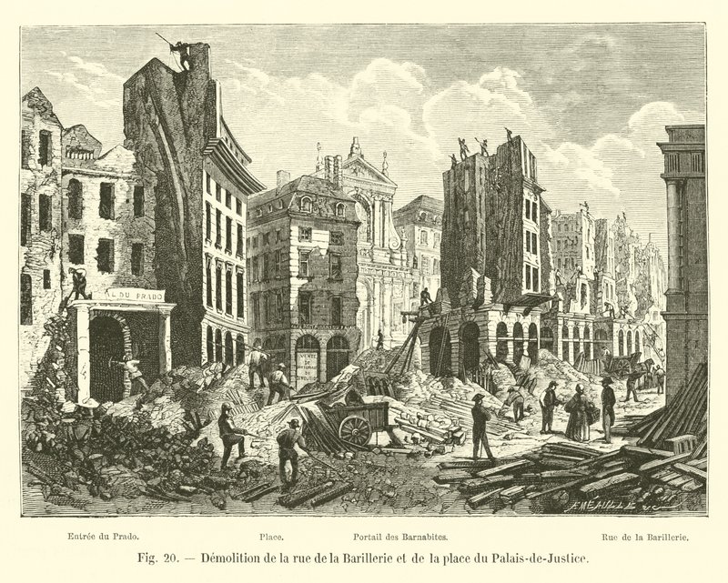 Demolition of the Rue de la Barillerie and the Place du Palais-de-Justice by French School