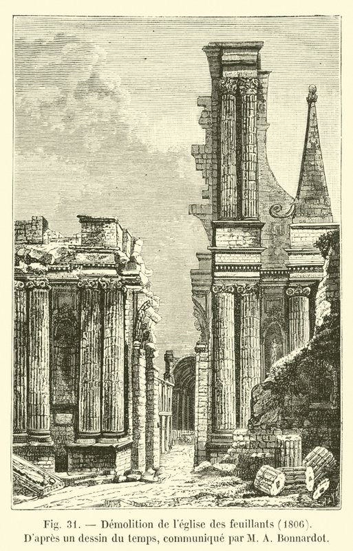 Demolition of the Feuillants Church, 1806, after a Drawing of the Time, Communicated by M. A. Bonnardot by French School