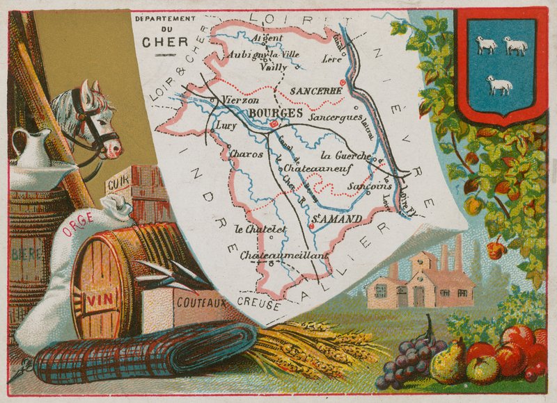 Department of Cher in the Centre Region of France by French School