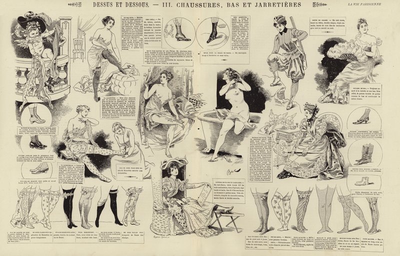 Dessus et dessous, Chaussures, bas et jarretieres by French School