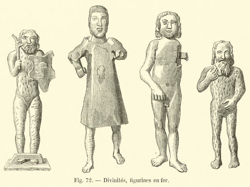 Deities, iron figurines by French School