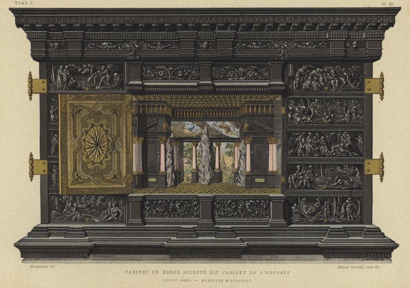 Ebony cabinet known as the Cabinet of the Odyssey, 17th Century by French School