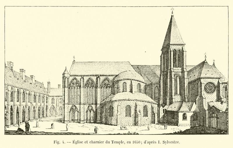 Temple Church and charnel house, in 1650; after I. Sylvestre by French School