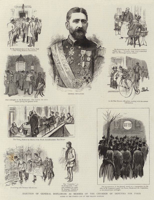 Election of General Boulanger as Member of the Chamber of Deputies for Paris by French School