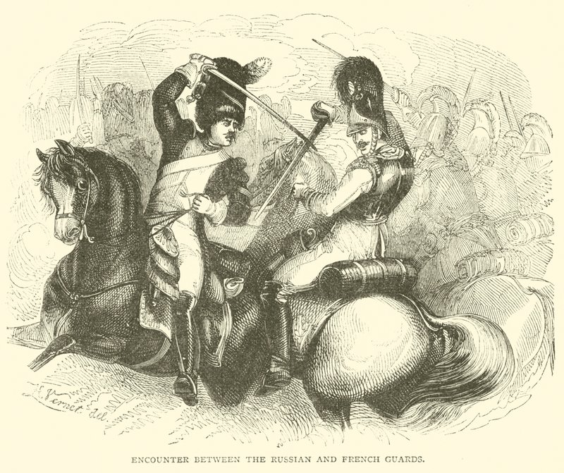 Encounter between the Russian and French Guards by French School