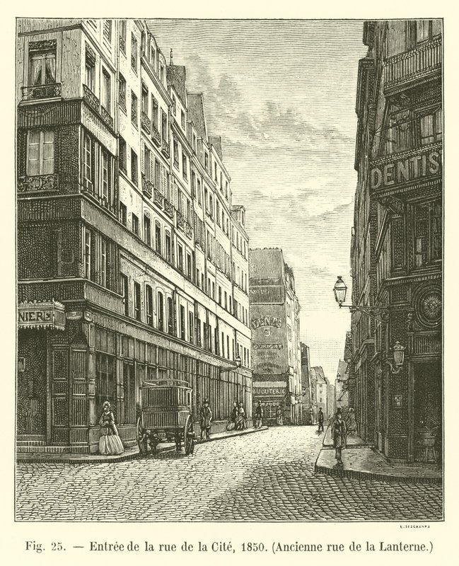 Entrance to the Rue de la Cite, 1850, Formerly Rue de la Lanterne by French School