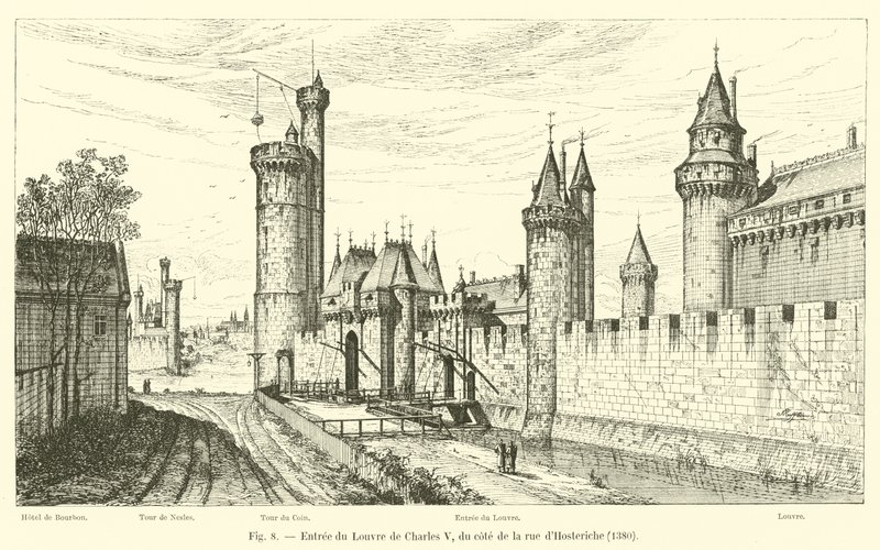 Entrance of the Louvre of Charles V, from the side of the rue d