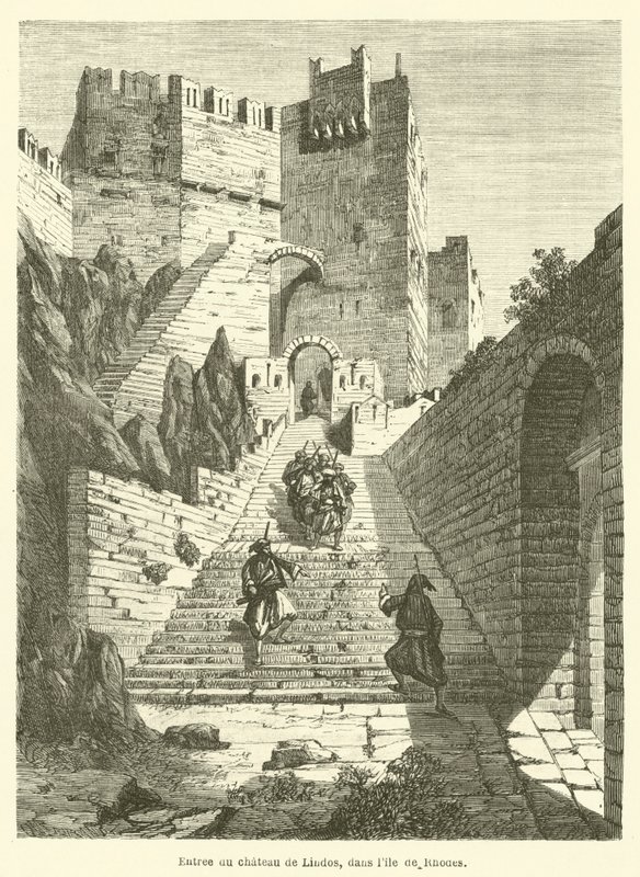 Entrance to the Castle of Lindos, on the island of Rhodes by French School