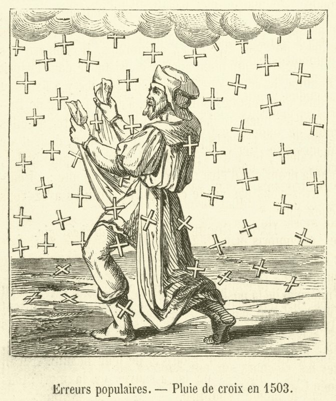 Popular Errors, Rain of Crosses in 1503 by French School