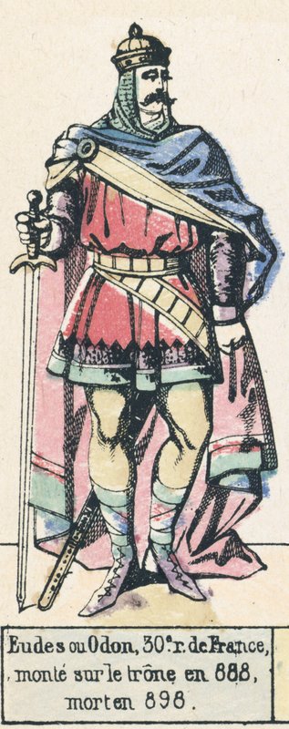 Eudes or Odon, 30th King of France, ascended the throne in 888, died in 898 by French School