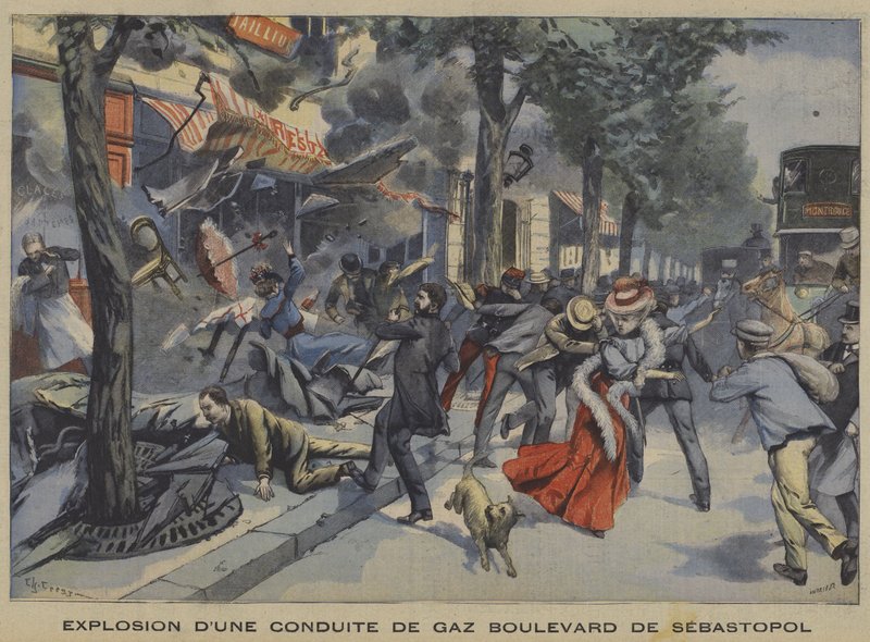 Explosion of a Gas Main in the Boulevard de Sebastopol, Paris by French School