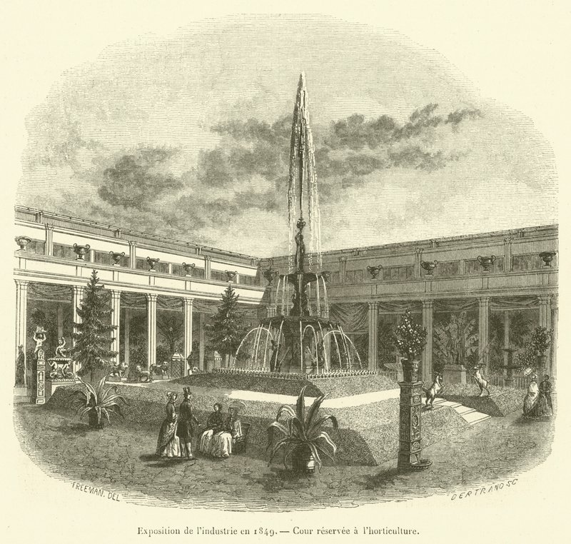 Industry Exhibition in 1849, Courtyard Reserved for Horticulture (engraving) by French School