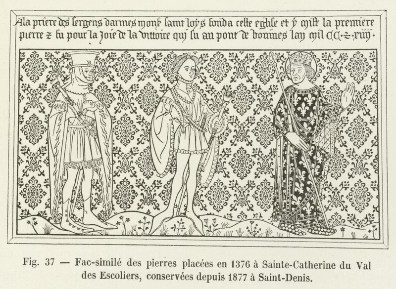 Facsimile of the Stones Placed in 1376 at Sainte-Catherine du Val des Escoliers, Preserved Since 1877 at Saint-Denis by French School