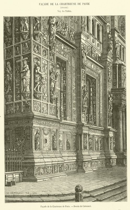Facade of the Chartreuse de Pavie by French School
