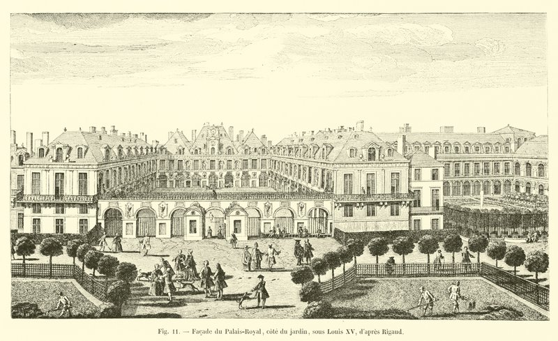 Facade of the Palais-Royal, Garden Side, Under Louis XV, After Rigaud by French School