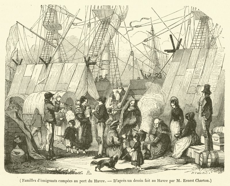 Families of Emigrants Camped at the Port of Le Havre by French School