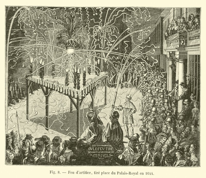 Fireworks Display, Place du Palais-Royal, 1644 by French School
