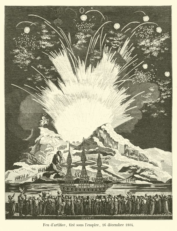 Fireworks, fired under the Empire, December 16, 1804 by French School