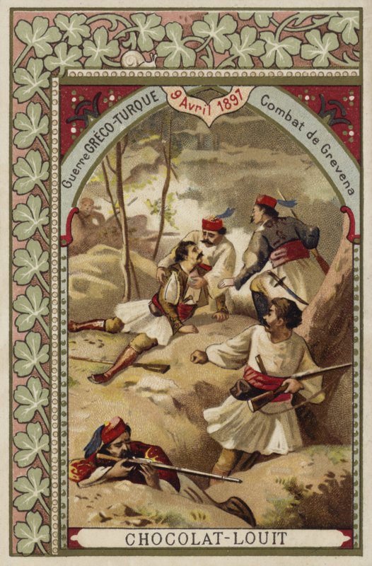 Fighting at Grevena, Greco-Turkish War, 9 April 1897 by French School