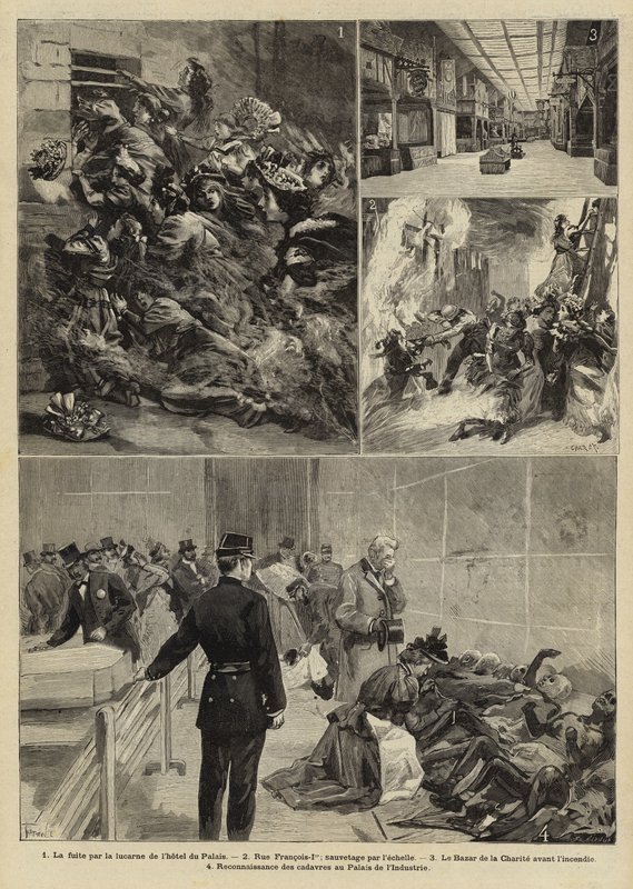 Fire at the Bazar de la Charite, Paris, 1897 by French School