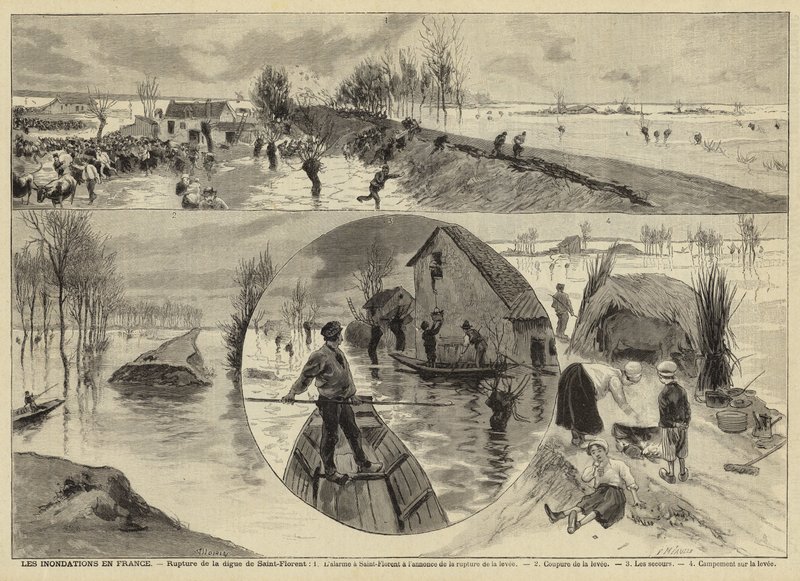 Floods in France, 1897 by French School