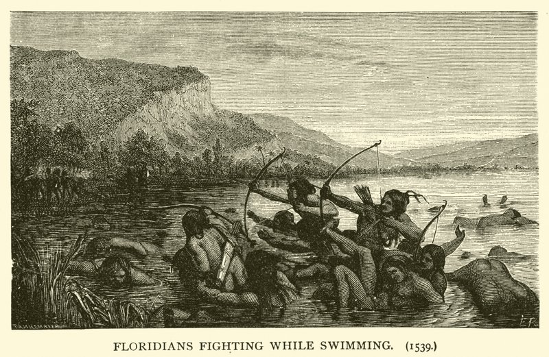 Floridians fighting while swimming by French School