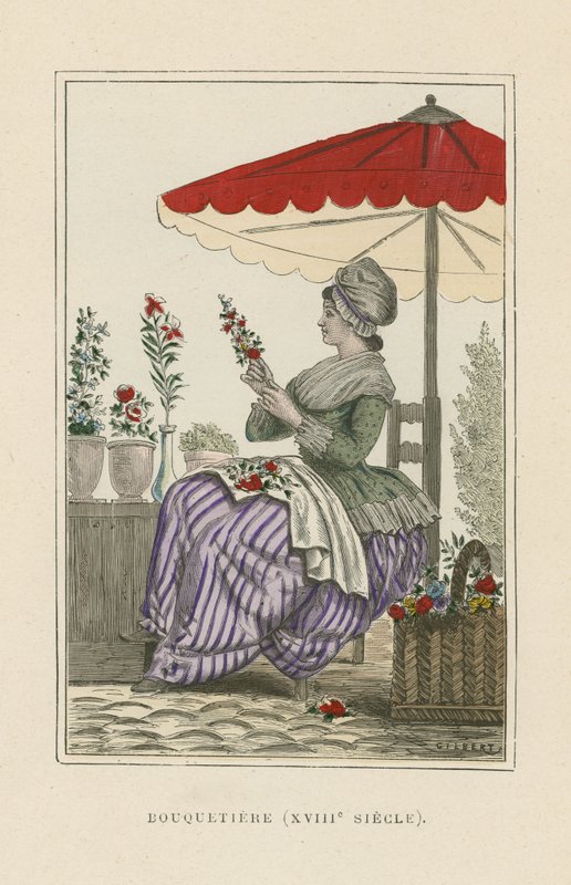 Flower seller, 18th Century by French School