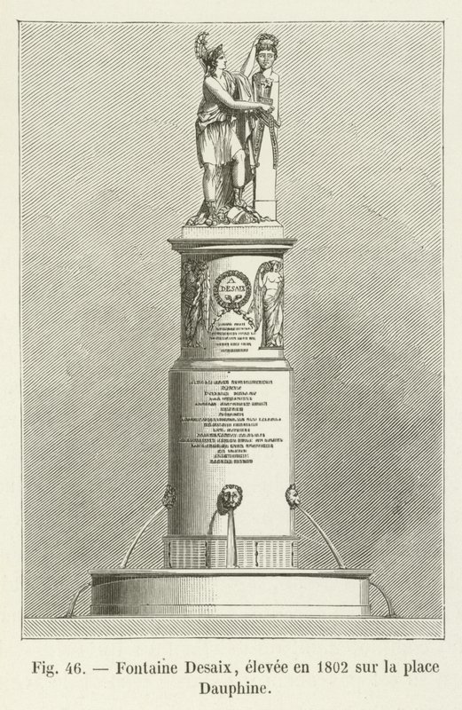 Desaix Fountain, erected in 1802 on the Place Dauphine by French School