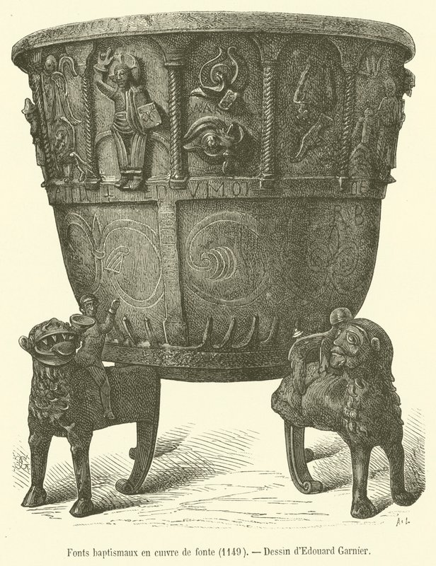 Baptismal Fonts in Cast Copper by French School