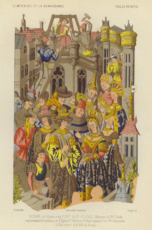Foundation of the Abbey of St Genevieve, Paris, in the reign of Clovis, King of the Franks by French School