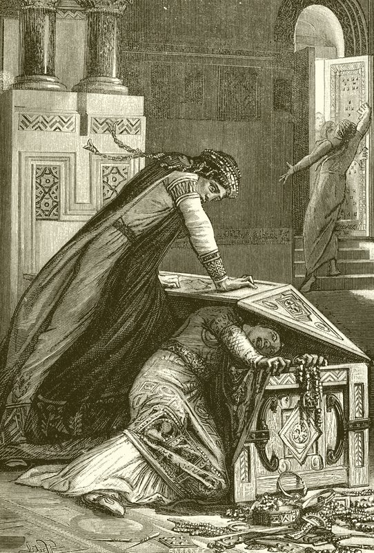 Fredegonde Trying to Kill Rigonthe by French School