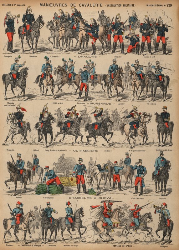 French Army cavalry manoeuvres by French School