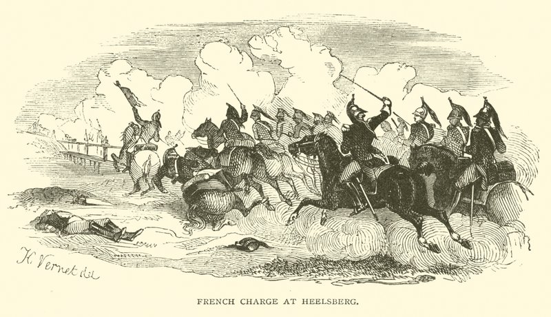 French charge at Heelsberg by French School