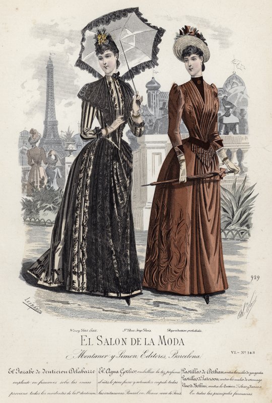 French fashion plate, late 19th century by French School