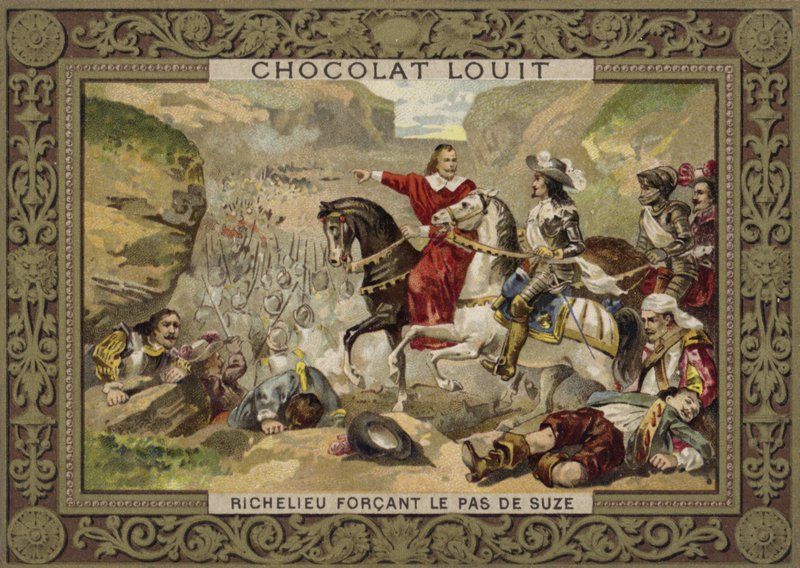 French troops commanded by Cardinal Richelieu force the pass at Suza, Savoy, 1629 by French School