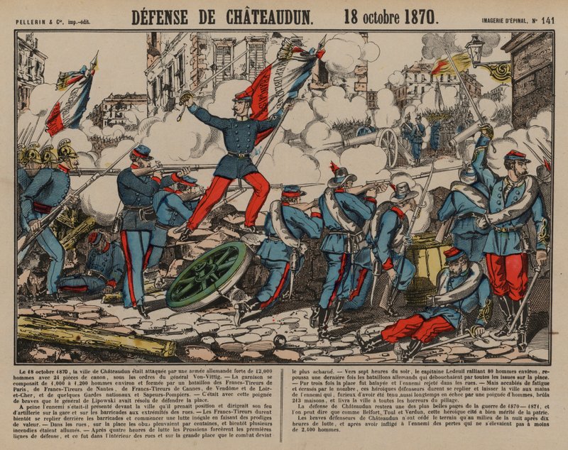French troops defending Chateaudun, Franco-Prussian War by French School