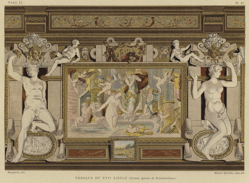 Fresco in the Chateau de Fontainebleau, France, 16th Century by French School