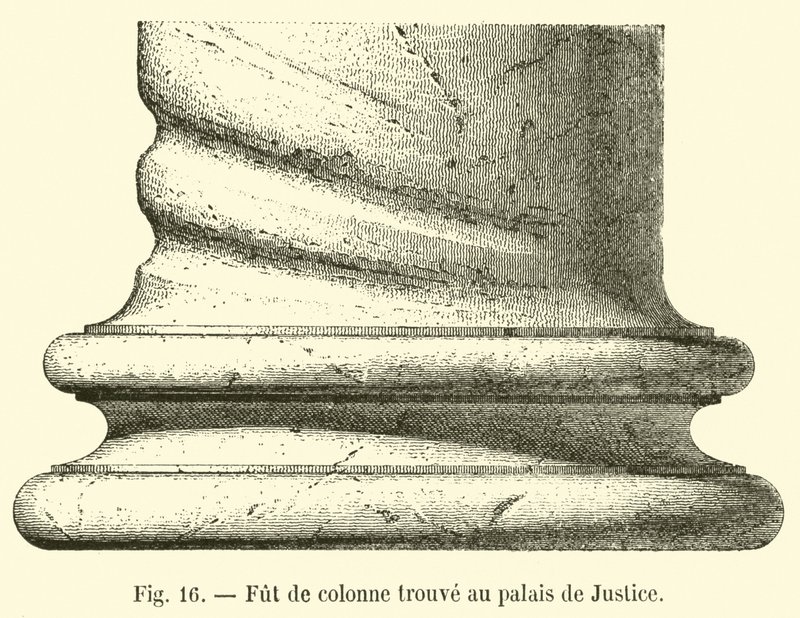 Column Shaft Found at the Palace of Justice by French School