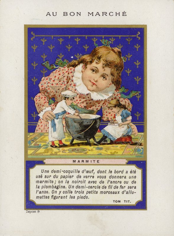 Girl Playing with Dolls and Mixing Bowl, Marmite by French School