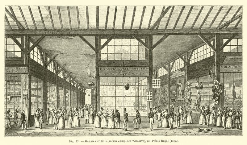 Wooden Galleries, Former Camp of the Tartars, at the Palais-Royal, 1825 by French School