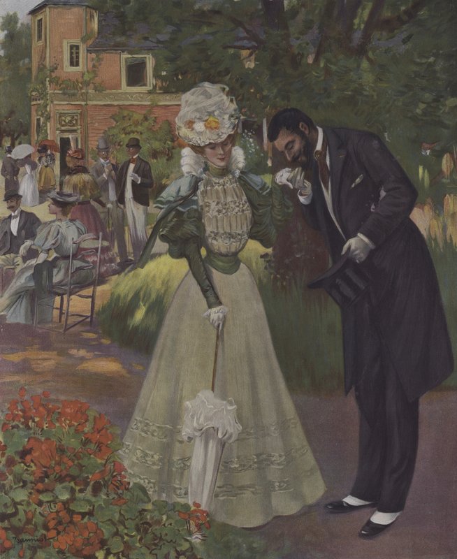 Garden Party. Illustration from the Cover of Le Figaro Illustre, April 1897 by French School