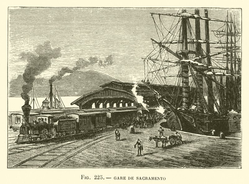 Sacramento Station (engraving) by French School