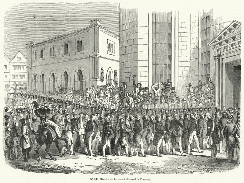 Gathering of the German parliament in Frankfurt by French School